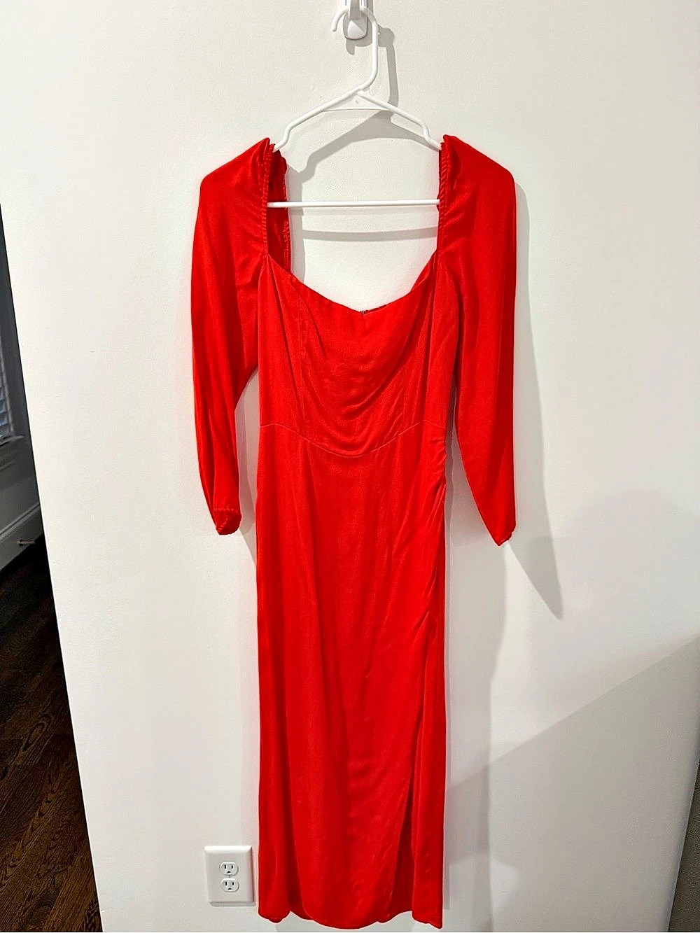 Reformation Sigmund Dress Red Long Sleeve Maxi Dress Size 4